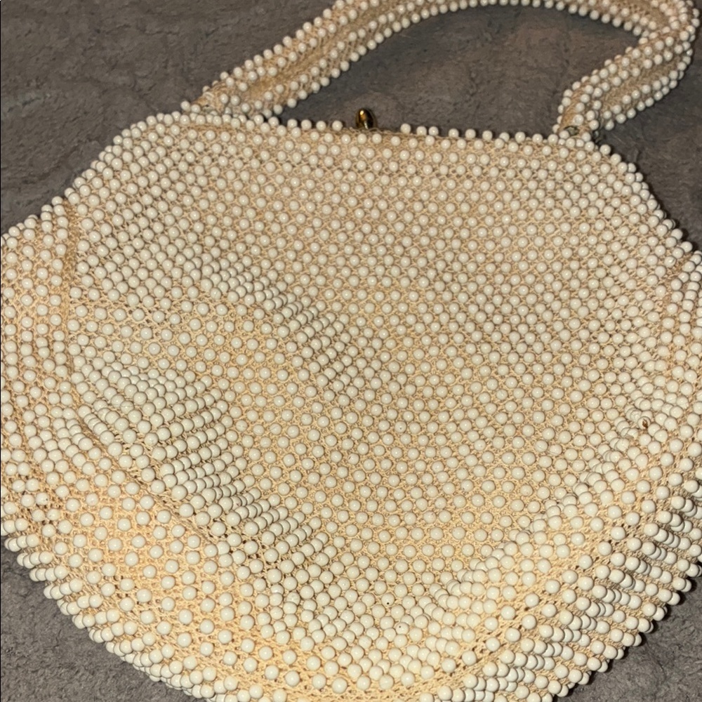 Corde’ Bead Elegant Cream Beaded Handbag - Picture 10 of 12